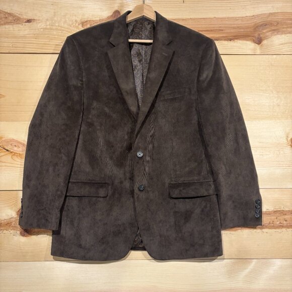 Chaps Blazer Mens 42R Brown Corduroy 2 Button Sport Coat - Picture 2 of 14